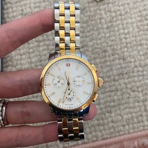 Michele gold and silver watch